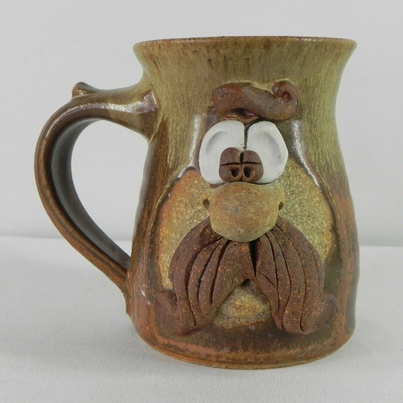 Village Potter Stoneware 3D Funny Face Mug - Picture 1 of 6